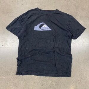Quiksilver Y2K Black & Blue Surf T-Shirt Size M Vintage